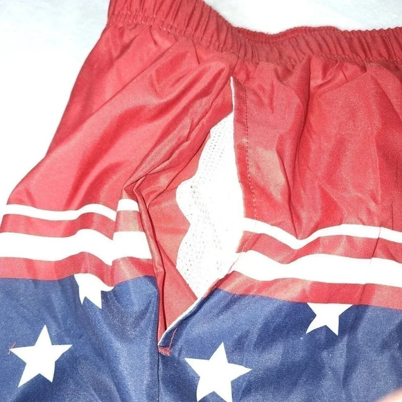 Open Trails Men's Red, White & Blue Swim Trunks Mesh Liner Size XL - Picture 3 of 7